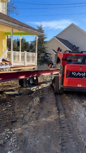 Foundation Solutions on Instagram: "Our last lift of the year. While it wasn’t on a Sunday for a change, it was a bitterly cold windy day and Louis and his team at Payne worked well after dark to get this one in the air for us to replace the crumbling foundation due to pyrrhotite. Demo begins next week. #pyrrhotite #crumblingfoundations #foundationreplacement"