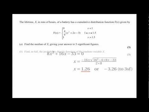 Continuous Random Variables: Past Paper Questions