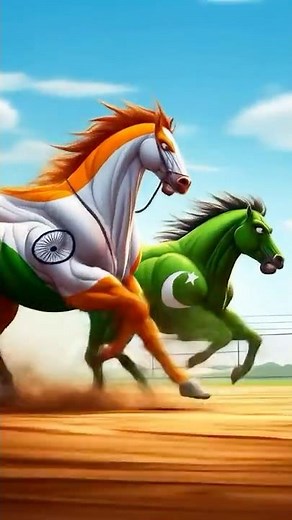 India vs Pakistan 🐎 Grandma’s Two Horses! Who Will Win #ai #india #pakistan #shortsfeed #cartoon