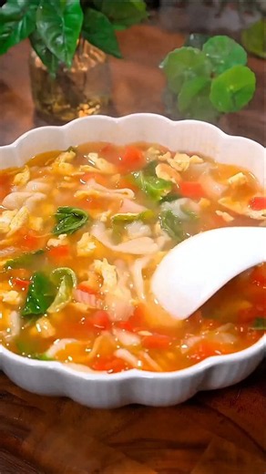 Asian way of preparing delicious noodles soup