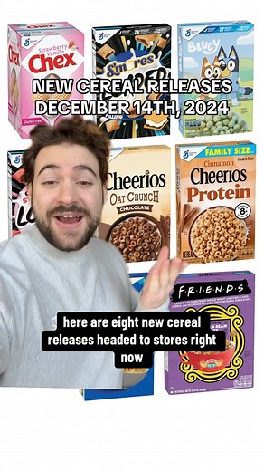 There are a bunch of new cereals coming out right now so let’s get into the list! Just in time for the weekend, today’s lineup is from General Mills specifically and features flavors from Cheerios, strawberry vanilla Chex, Friends and Bluey themes, and more. Are you excited for any of these new cereals? #breakfast #cereal #groceryshopping #snacks #foodstagram | snachwithzach