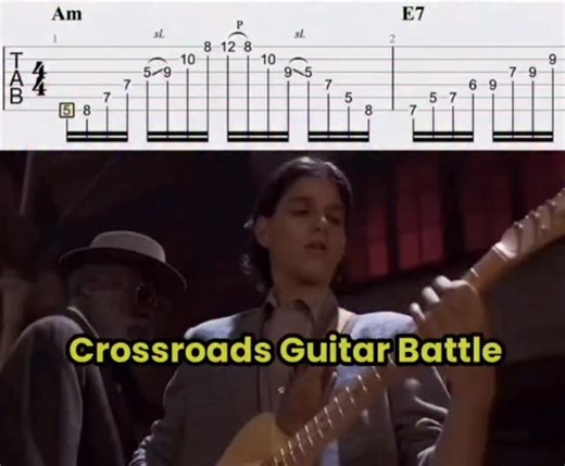 Armin Strato Rahmani on Instagram‎: "GUITAR Lesson; Crossroads (1986): Eugene Martone vs Jack Butler (Vai vs Vai) This guitar duel featured in the movie was originally intended to be a slide-guitar blues contest with Ry Cooder contracted to play Steve Vai’s parts. However, director Walter Hill decided to replace Cooder with guitarists like Keith Richards, Frank Zappa, and Stevie Ray Vaughan in an effort to produce a harder “boxing match” style battle. The reason he chose Steve Vai was because he
