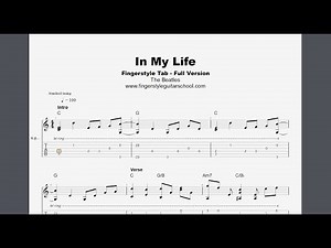 IN MY LIFE - FULL Fingerstyle Guitar Tab - THE BEATLES