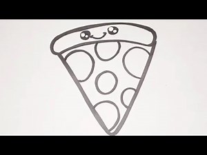How to draw a pizza| tutorial for beginners| step by step| cute easy drawing.