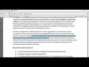 Planning and Control of Inventory