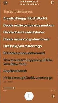 The Schuyler sisters. ||Hamilton|| ••||Lyrics|| #hamilton #lyrics #broadway #musical