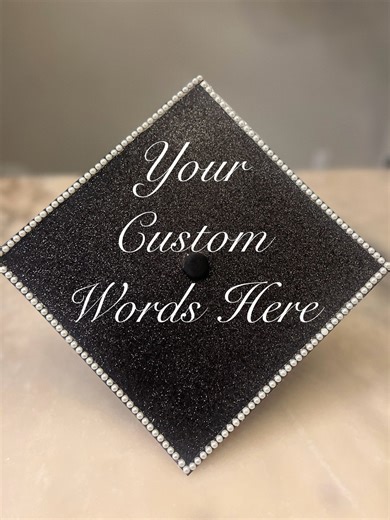 Personalized Glitter Graduation Cap Topper | Pearl-encrusted DIY Grad Gift - Etsy