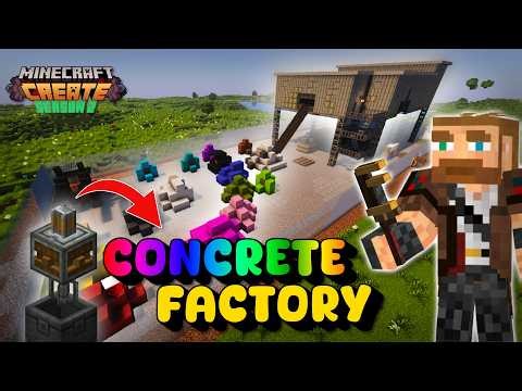 I Automated Concrete Production in Minecraft Create Mod
