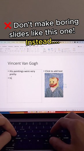 16M views · 62K reactions | Easy Power Point Trick to make a stunning presentation  #powerpoint #design #powerpointtutorial #vangogh #student | Luis Urrutia | Facebook