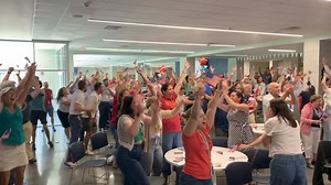 The Dining Hall got loud watching Cole Hocker ’19 make his moves to win the gold medal! | Cathedral High School