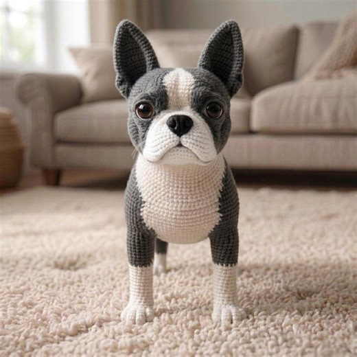 Realistic Dog Crochet Pattern PDF | Boston Terrier Amigurumi Dog Plushie | Crochet Realistic Boston Terrier Pattern - Etsy Canada