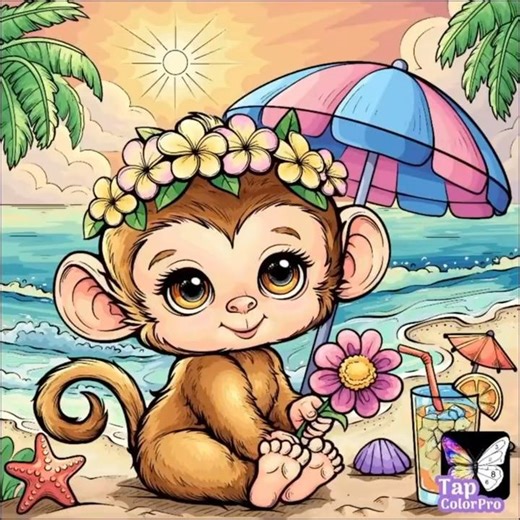 Monkeys – Coloring-by-Numbers with Music #monkeys #animeanimals #monkeylove