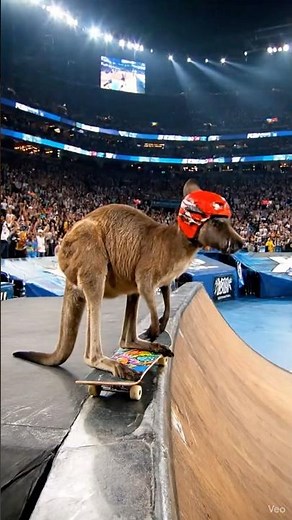 🐇 Kangaroo Skateboarding 🛹 | Epic Half-Pipe Tricks & Aerial Stunts at Competition 🔥🌍✨