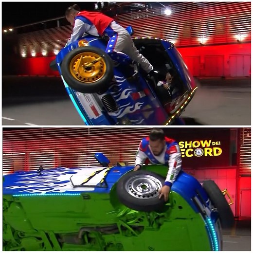 Wheel changing on the move by Italy's Manuel Zoldan and Gianluca Folco 🛞 | Guinness World Records