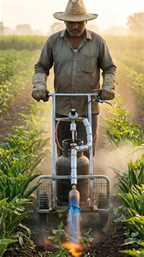 🔥 Heat Based Weed Control Tool | ગરમીથી ઘાસ નાશ કરતી ખેતી ટેકનોલોજી #youtubeshorts