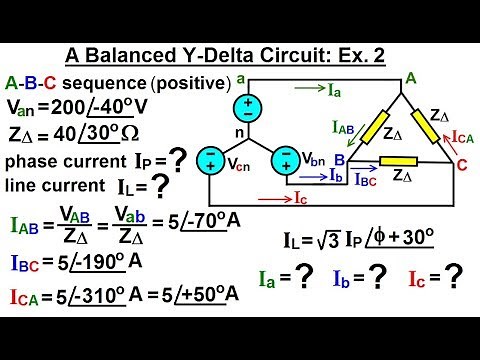 Electrical Engineering: Ch 13: 3 Phase Circuit (23 of 53) Balanced Y-Delta Circuit: Ex 2