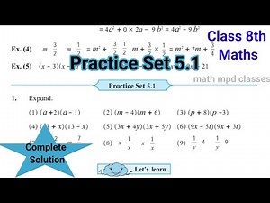 practice set 5.1 class 8 maths | chapter 5 expansion formulae | Maharashtra State board
