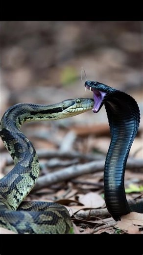 Anaconda vs Black Cobra 🐍😱🤯 #snake #shorts