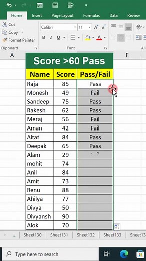 3.6K views · 45 reactions | Result Calculate in ms excel | Pass Fail in ms excel | tips and tricks in ms excel | #msexceltips #shorts #viral #reels | #interviewquestions #msexcel #MSExcelshortcut | ms Excel hacks | #excel #msexcel | #excelshortcutkeys #deepakyadavsir | If formula in ms excel | Deepak Yadav Sir | Facebook