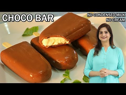 Easy Choco Bar Ice Cream Recipe - Without Condensed Milk & Cream | Kanak's Kitchen