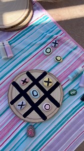 DIY Tik-Tak-Toe board! Perfect outdoor activity for the kids. They loved this one and spent hours painting rocks and playing Tik-Tak-Toe ☀️ | Its Every Day Ryan