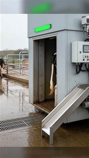 Cow Walks In… Machine Spits Out Endless Milk Bottles 🐄 #shorts #cow
