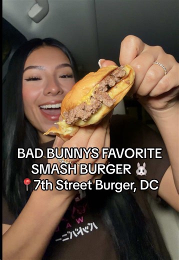 Trying Bad Bunny’s FAVORITE smash burger 🍔 7th Street Burger just opened in DC and here’s my HONEST opinion. Let me know… do YOU think Benito has good taste? 👀 📍 7th Street Burger Dupont Circle, DC #dmvfoodie #dmvtiktok #badbunny #thingstododmv #smashburger