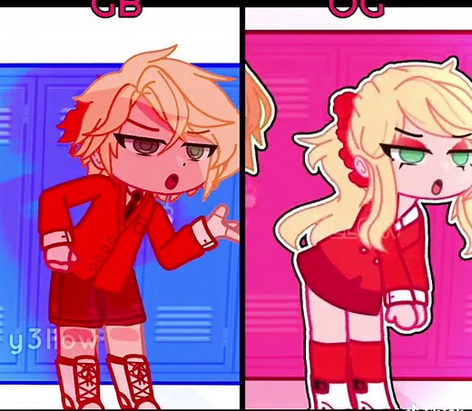 Genderbend Comparison of Heather Chandler in Gacha