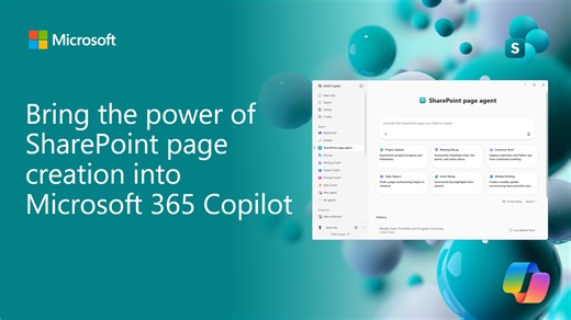 Bring the power of SharePoint page creation into Microsoft 365 Copilot | Microsoft Community Hub