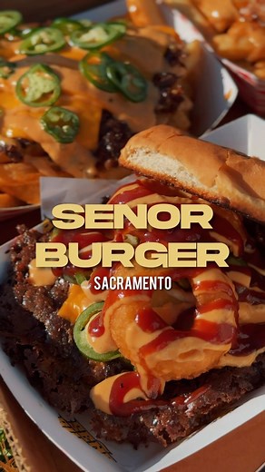 gerlyn + oscar | sacramento food and experiences on Instagram: "branded buns 🤯 follow @thegerlynguides for more food spots in the area! Are these the best smash burgers in Sac? Señor burger has been making a name for itself for serving some delicious smash burgers, along with fries, shakes, and a friendly smile! From their signature branded buns, to their delicious señor sauce, it’s hard to pass this place up. So next time you’re in the mood for a smash burger, hit up the yellow truck! Be sure 