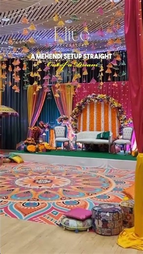 Floral Mehndi décor inspiration #mehndishorts #mehndidecoration #weddinginspiration