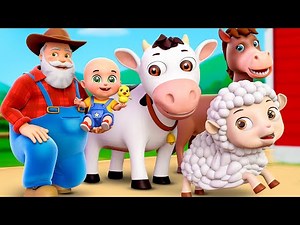 Old Macdonald Had a Farm Cow, Horse, sheep Song | Animals Farm Song | Nursery Rhymes & Kids Toddler