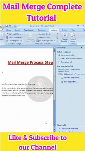 Mail Merge Complete Tutorial | #mailmerge #invitation #shorts