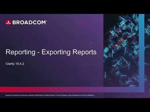 Clarity 16.4.2 - Enhancements to Exporting Reports