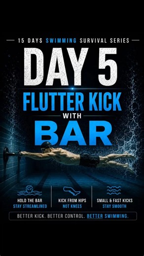Day 5 Flutter kick With bar #swimming #minivlog #explorepage #vlog #flutterkicks #shorts #viral