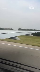 Moment a United Airlines engine explodes while taking off in China