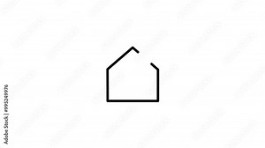 Cool linear House Searching icon animation. Linear animation. House search icon animation. 4k