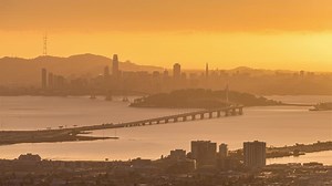 4K Timelapse Sequence of San Francisco, USA - San Francisco s skyline from day to night as seen from Oakland