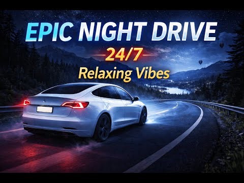 EPIC MORNING DRIVE LIVE 24/7 | Deep Sleep, Relaxing Vibes, Chill Music, Scenic Tesla Night Ride