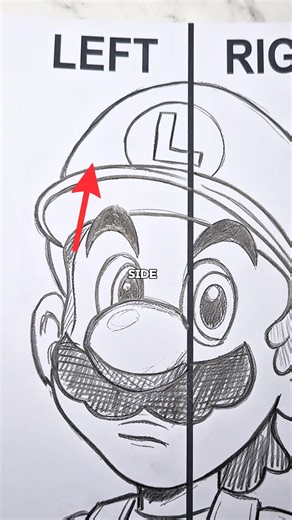 LEFT VS RIGHT HAND DRAWING 😳GreenMARIO?