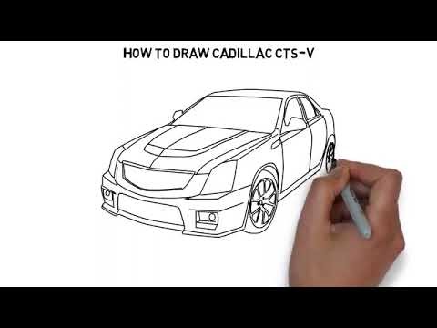 How to draw Cadillac CTS V | Car Drawing | How to draw a Car | #drawing #howtodraw