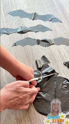 DIY Halloween Bats 🦇 | Easy Garbage Bag Window Clings for Kids