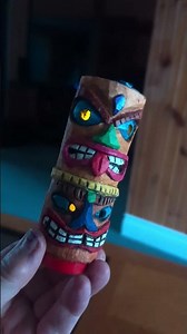 Tiki totem Pole 2 build with 2 led lights #totems #tikivideo #indigenous January 9, 2026