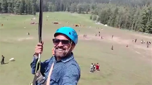 Startling video shows tourist ziplining in Pahalgam as carnage unfolds below