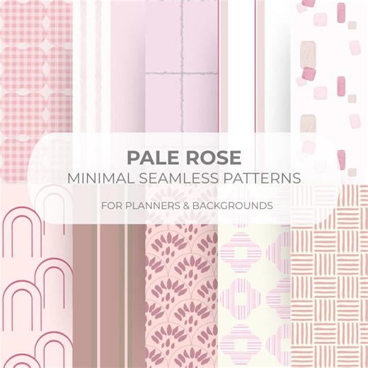 Pink Seamless Pattern Set for Planner Digital Paper Soft Minimal Pink Backgrounds - Etsy