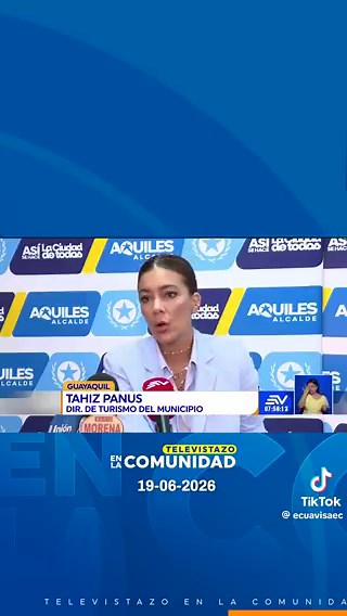 🟣 @TahizPanus, directora de Turismo de @alcaldiagye, denunció que el @SERCOPec mantiene suspendidos 5 procesos de contratación para las fiestas julianas.Entre los eventos afectados constan el pregón, el desfile de carros alegóricos, la sesión solemne y la feria Raíces.Según el Municipio, actualmente no hay ningún contrato adjudicado para las fiestas julianas
