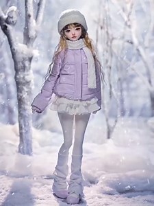 1/4 Bjd Doll Anime Ball Jointed Doll SD Doll Resin Handmade Makeup Home Desktop Decor and Gift Set (J)