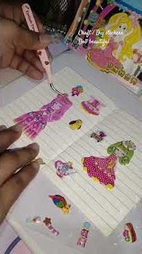 craft Diy beautiful Doll sticker dress, #stickers #diy #doll #stickersdiy