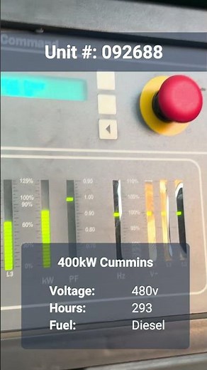 400kW Cummins Diesel Generator LOAD BANK TEST | 3-Phase, 480V Unit 092688