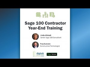 Sage 100 Contractor Year End Training 2023
